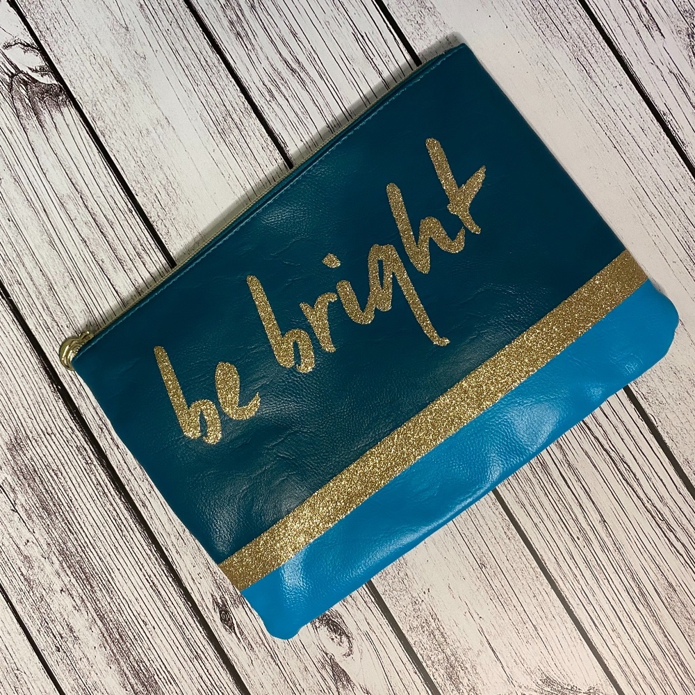 Charming Charlie Be Bright Cosmetic Bag Turquoise